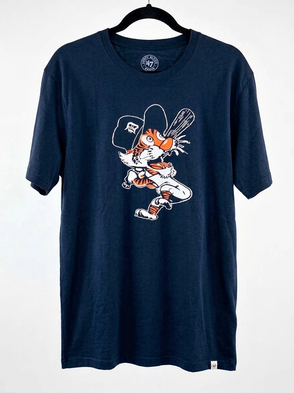 Forty Seven Brand Detroit Tigers Embroidered Unisex Graphic Tee in Blue Size L